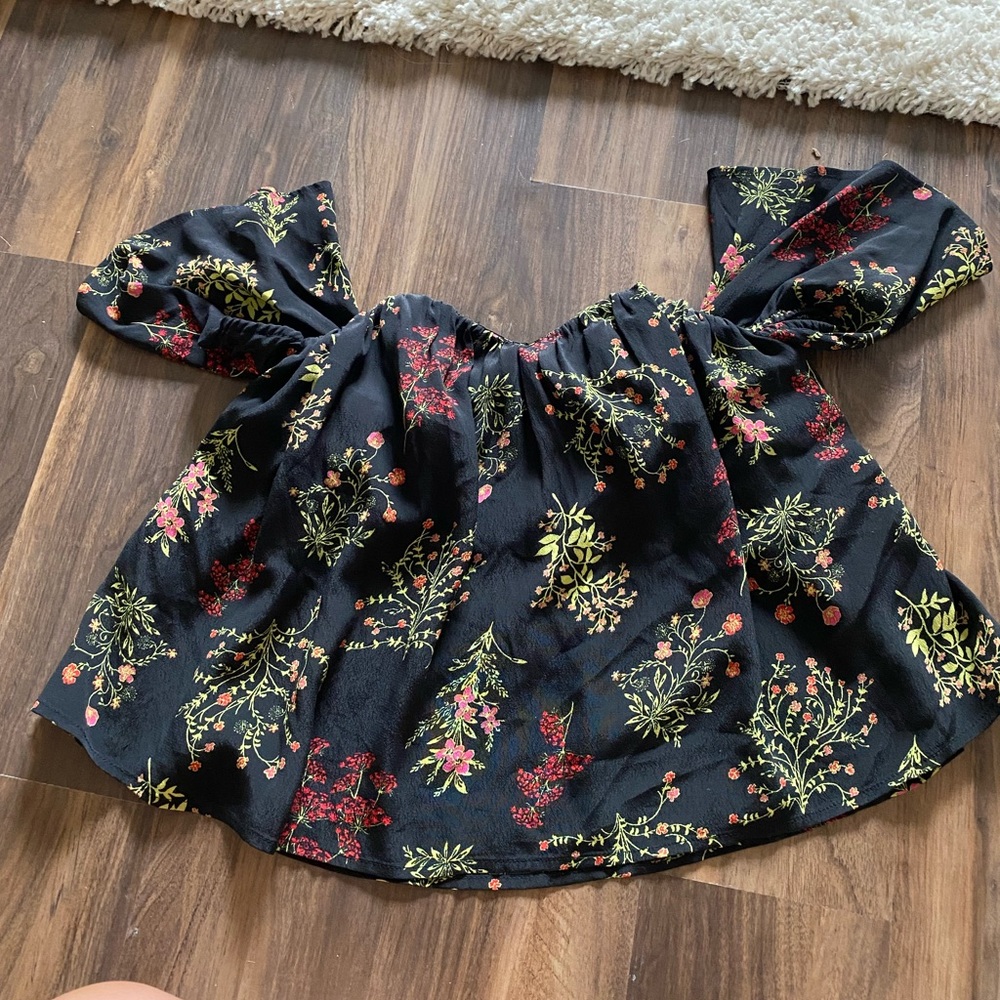 Strapless Floral Top